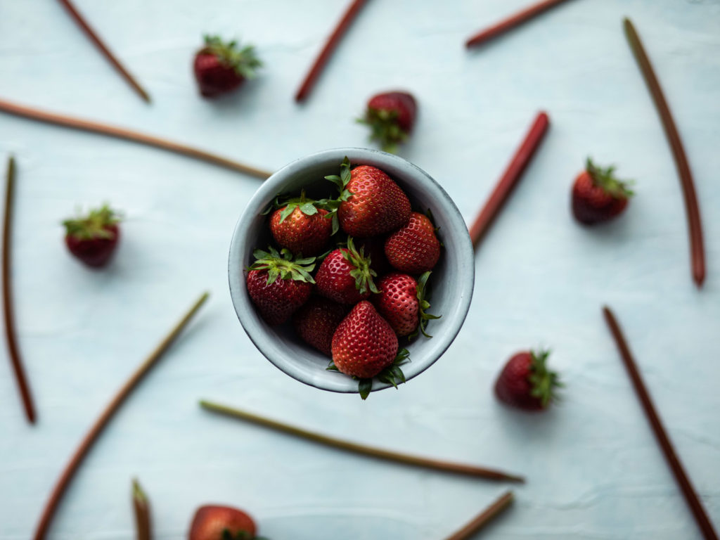 Strawberry Rhubarb Flat Lay